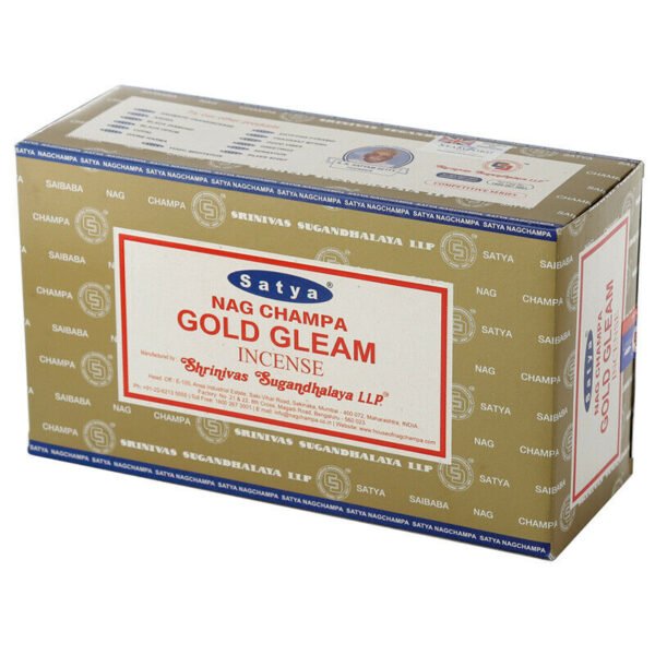Home Fragrance~Nag Champa Satya Gold Gleam Incense Sticks X 12 Packs
