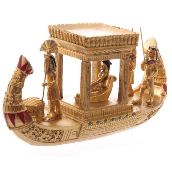 Home Decor~Decorative Gold Egyptian Canopy Boat Figurine Art Sculpture Ornament Decor