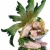 Fairy Collection~Green Fairy Sleeping On Mushroom Figurine 6" High Detailed Resin Statue New