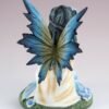 Fairy Collection~Blue Fairy Sitting With Flowers Figurine 5.5" High Detailed Resin New In Box!