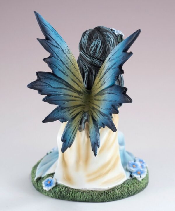 Fairy Collection~Blue Fairy Sitting With Flowers Figurine 5.5" High Detailed Resin New In Box!