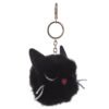Home Decor~Fun Collectable Pom Pom Keyring Black Cat Bag Charm Keychain Split Ring Gift