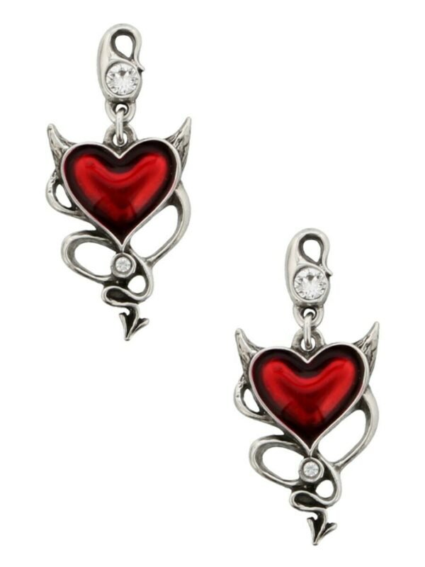 Alchemy - DEVIL HEART - Stud Earrings with SWAROVSKI crystals