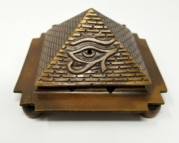 Home Fragrances ~NEW Solid Brass Egyptian 9 Pyramid Cone Burner Honey Gold Finish - 2 1/2" x 4"