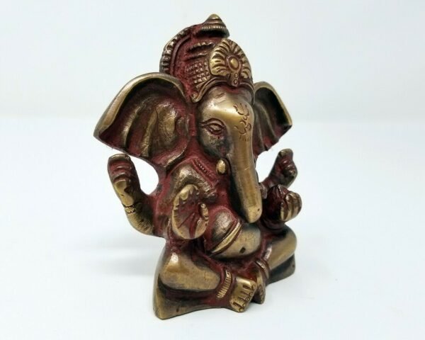 Hinduism Statues & Figures~Brass Metal Antique Brass Ganesh Antique finish 3.5"H