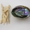 Home Fragrances ~Large Rainbow Abalone Shell and Wooden Tripod Sage Smudging Bowl Burner