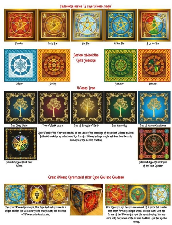 MagicunTarot Cloth~Tablecloth Cape Ritual Wheel of the Year Calendar much