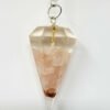 Magicun Stone~Rose Orgone Pendulum with Chain, Faceted (Natural Crystal Stone)
