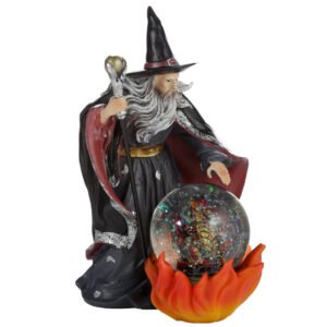 Collectable design~Spirit of the Sorcerer - Fire Dragon Wizard Snow Globe Waterball Ornament