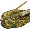Home Fragrances ~NEW Golden Metal Leaf Incense Smudge Burner, Home Decor, ETC. 12"L 7.5"W