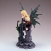 Fairy Collection~Fairy In Red With Dragon Sitting On Pillar Figurine Statue 8.25" High New