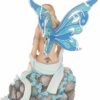Magicun Giftware~Nemesis Juwelenbesetzt Fairy Figur Deko Statue Blütenblätter Flügel Rosa Blau