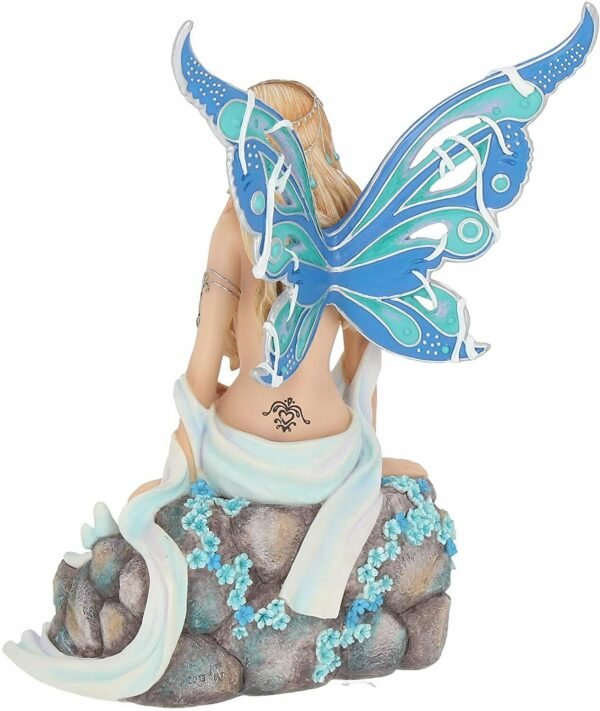 Magicun Giftware~Nemesis Juwelenbesetzt Fairy Figur Deko Statue Blütenblätter Flügel Rosa Blau