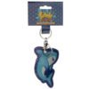 Collectable design~New Fun Blue Shark Leatherette Keyring key chain Split Ring
