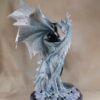 Fairy Collection~Large Dark Fairy With White Dragon Figurine Statue 17.75" High Resin New In Box!