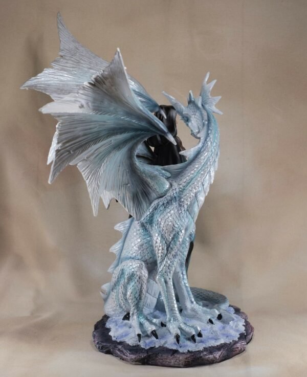 Fairy Collection~Large Dark Fairy With White Dragon Figurine Statue 17.75" High Resin New In Box!