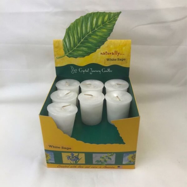 Magic Candle~White Sage Crystal Journey Traditional Herbal Votive Candle Purification