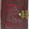 Witchcraft~TRIQUETRA LEATHER BLANK BOOK w/ LATCH 5" X 7" 240 Pgs. ENDLESSNESS