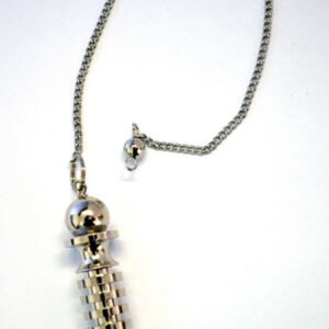 Magicun Stone~Silver Finish Pendulum 2"L with Chain 7"L