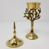 Home Fragrances ~Tree of Life Design Brass Cone Tower 7.5"H Incense Charcoal Burner