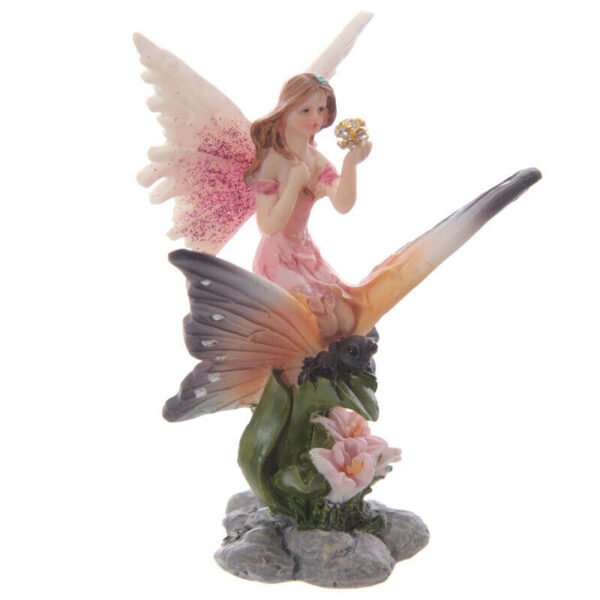 Home Decor~Cute Flower Fairy Riding Butterfly Figurine Ornament Shelf Sitter x 1
