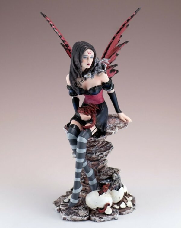 Fairy Collection~Red Fairy With Hatching Baby Dragons Figurine Statue 9.75" High Resin New In Box