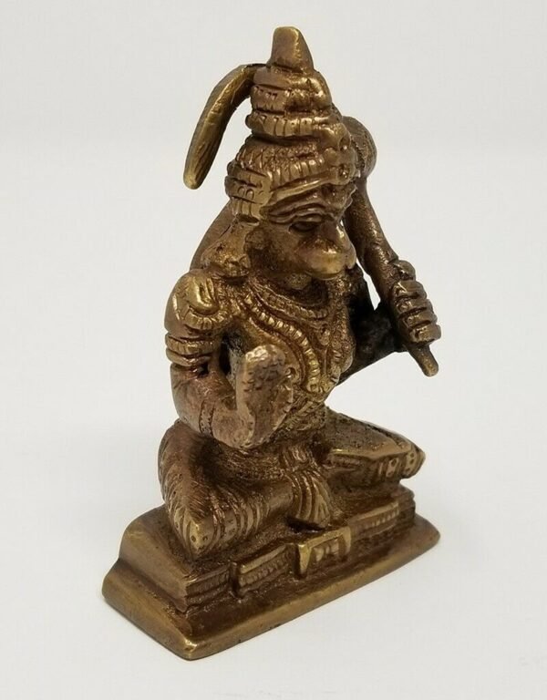 Hinduism Statues & Figures~Brass Antique Finish Blessing Hanuman 3"H 2"W