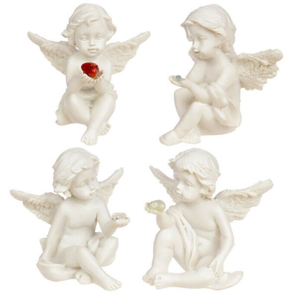Home Decor~1 x Collectable Cherub Sitting Holding Mineral Stone Ornament