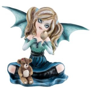 Fairy Collection~Little Vampiress With Teddy Bear Vampire Fairy Figurine 7.5" Wide New In Box