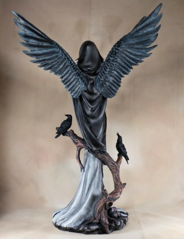 Fairy Collection~Large Gothic Dark Angel Fairy With Crows Ravens Figurine Statue 24" High New