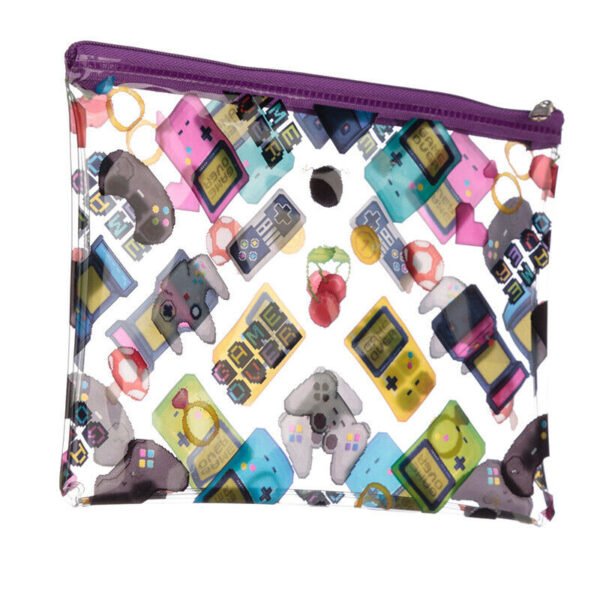 Collectable Design~Handy Clear PVC Toiletry Make-up Travel Case/Pencil Case - Game Over Design
