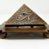 Home Fragrances ~NEW Solid Brass Egyptian 9 Pyramid Cone Burner Honey Gold Finish - 2 1/2" x 4"