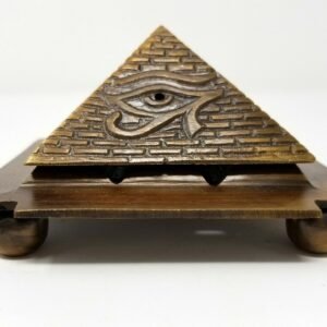 Home Fragrances ~NEW Solid Brass Egyptian 9 Pyramid Cone Burner Honey Gold Finish - 2 1/2" x 4"