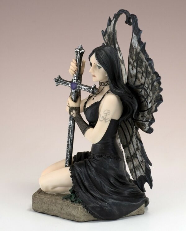 Fairy Collection~Gothic Black Fairy With Cross Figurine 6.25" High Detailed Polystone New In Box!
