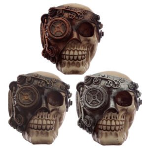 Home Decor~Steam Punk SKULL Ornament Fantasy Figurine Sculpture Gothic Cogs Pagan Wiccan