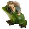 Fairy Collection~Little Girl Fairy Riding Frog Figurine 3.5" High Resin New In Box
