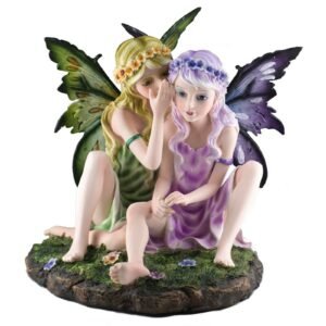 s-l1600_40dc677d-e2a7-493f-8fb6-db8991dd4750 Fairy Collection~Large Fairy Twins Whispering Figurine 9.5" High Detailed Resin Statue New