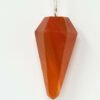 Magicun Stone~Red Carnelian Pendulum with Chain, Faceted (Natural Crystal Stone)