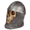 Home Decor~Gothic Chain Mail Helmet Skull Ornament