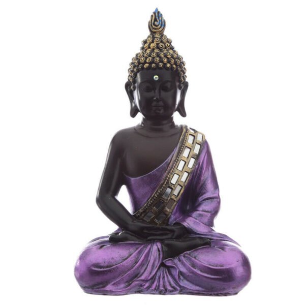 Home Decor~Decorative Purple and Black Buddha - Contemplation Oriental Spiritual Ornament