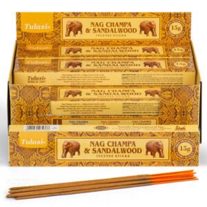 Home Fragrance~Nag Champa Tulasi Sandalwood Incense Sticks x 12 Packs