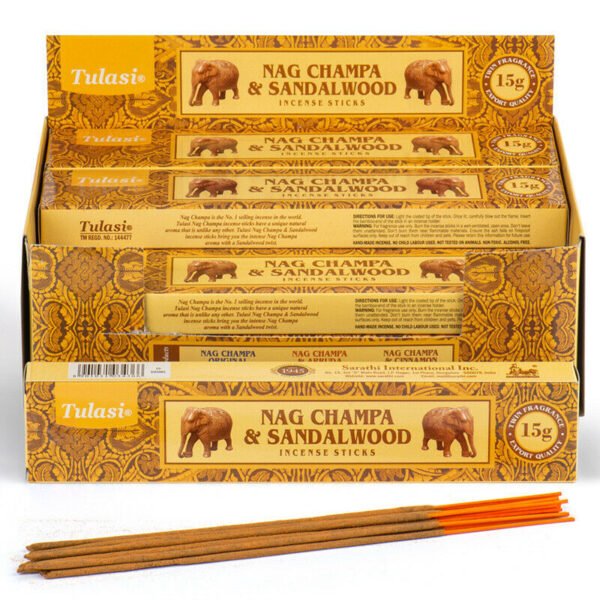 Home Fragrance~Nag Champa Tulasi Sandalwood Incense Sticks x 12 Packs