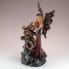 Fairy Collection~Red Fairy Figurine With Dragon On LED Faux Geode 8.5" High Resin Statue New