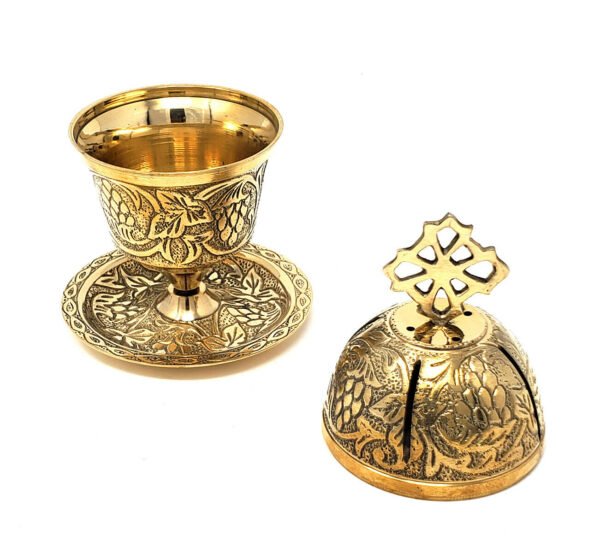 WICCA & PAGANISM~Brass Carved Incense Burner 6" Cone Charcoal Burner Smoker