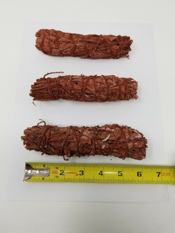 Home Fragrances ~Lot of 3 RED SAGE Smudge 4" to 5" Stick Negativity Removal WHOLESALE