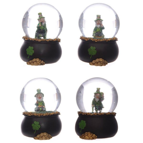 Collectable design~Novelty Lucky Leprechaun Pot of Gold Snow Globe Glitter