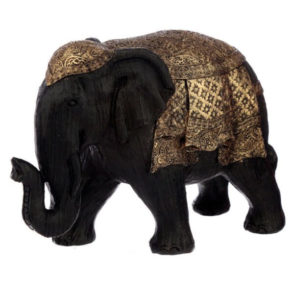 Home Decor~Decorative Thai Brushed Black and Gold Large Elephant