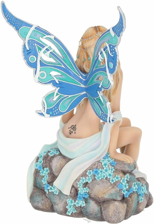 Magicun Giftware~Nemesis Juwelenbesetzt Fairy Figur Deko Statue Blütenblätter Flügel Rosa Blau