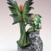 Fairy Collection~Green Fairy Figurine With Dragon On LED Faux Geode 8.75" High Resin Statue New