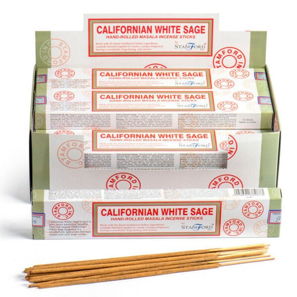 Home Fragrance~STAMFORD Masala Californian White Sage Incense, 15 Sticks x 12 Packs,